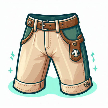 Vector illustration of men's shorts. Isolated on white background.のイラスト素材