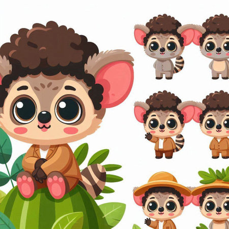 cartoon animal character set with hedgehog and hedgehog illustration for childrenのイラスト素材