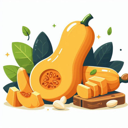 Pumpkin. Vegetarian food. Vector illustration on white background.のイラスト素材