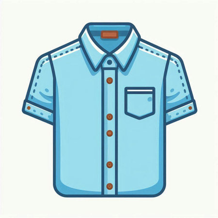Blue shirt isolated on white background. Vector illustration in flat style.のイラスト素材