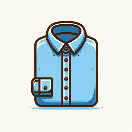 Folded blue shirt, vector illustration in doodle style.のイラスト素材