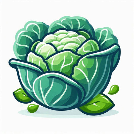 Cabbage vector illustration. Cabbage icon isolated on white background.のイラスト素材