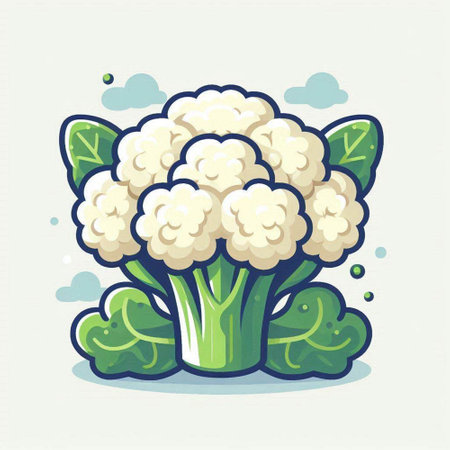 Cauliflower vector illustration. Cauliflower icon. Cauliflower vector illustrationのイラスト素材