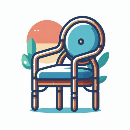 Vector illustration of armchair in flat style. Furniture for relaxation.のイラスト素材