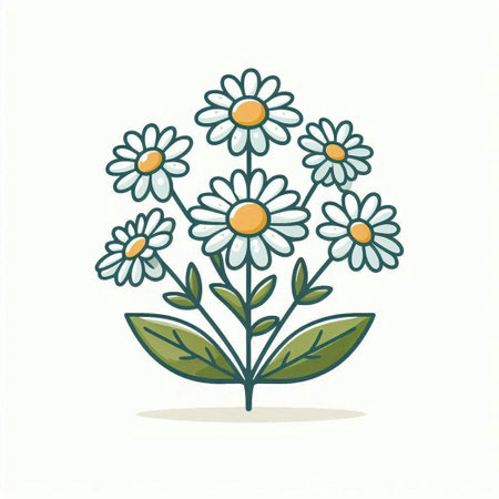 Chamomile vector icon. Chamomile isolated on white background.のイラスト素材