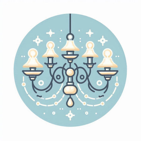 Ceiling chandelier. Vector illustration in flat style.のイラスト素材
