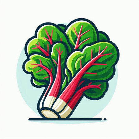 Rhubarb icon. Vector illustration. Isolated on white background.のイラスト素材