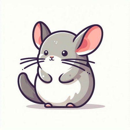 Cute cartoon mouse isolated on a white background. Vector illustration.のイラスト素材