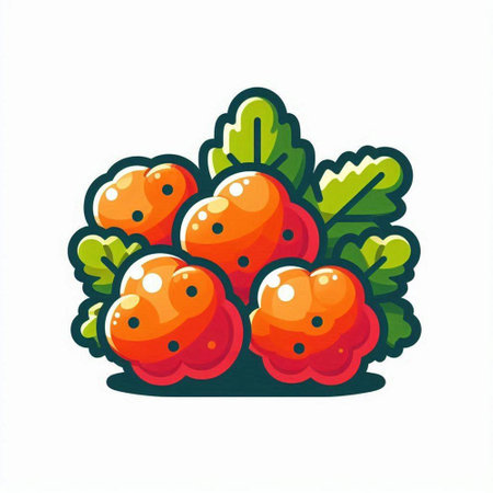 Illustration of a rowan with leaves isolated on a white backgroundのイラスト素材