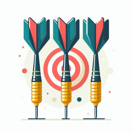 Darts arrows in flat style on white background. Vector illustration.のイラスト素材