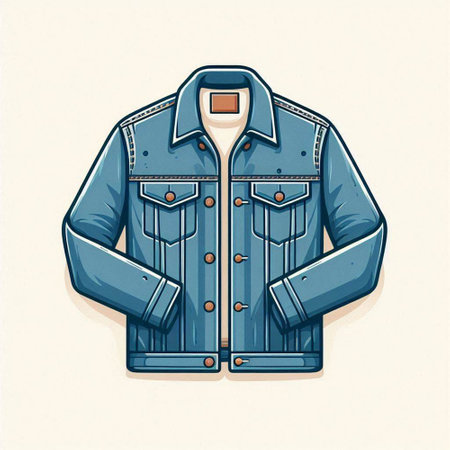 Denim jacket. Vector illustration isolated on white background. EPS10のイラスト素材