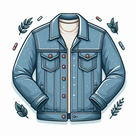 Denim jacket. Vector illustration isolated on white background. EPS 10のイラスト素材