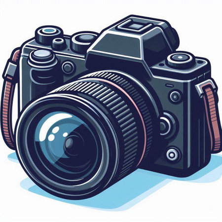 Retro camera on a white background. Vector illustration. Eps 10のイラスト素材