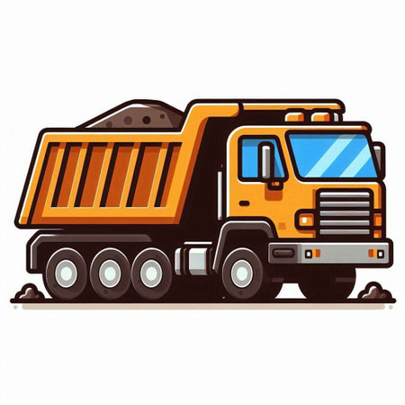 Dump truck isolated on white background. Vector illustration. Eps 10.のイラスト素材