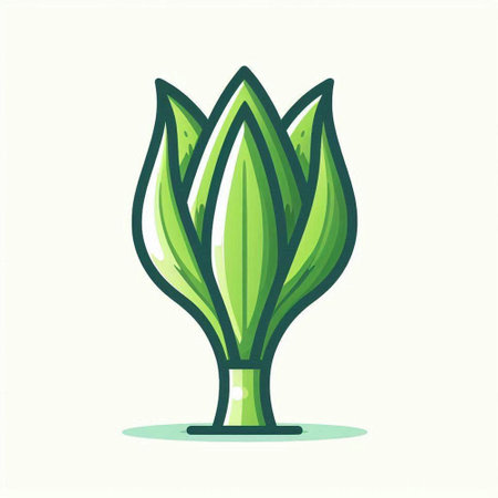 Green plant icon. Vector illustration. Isolated on white background.のイラスト素材