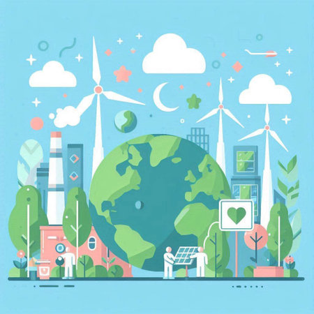 Ecology and environment protection concept, save the planet, vector illustrationのイラスト素材
