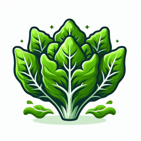 Lettuce icon isolated on white background. Vector cartoon illustration of lettuce leaf.のイラスト素材