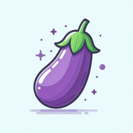 Eggplant or aubergine vector illustration. Vegetable icon.のイラスト素材