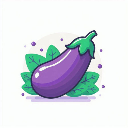 Eggplant flat color icon. Vector illustration for web design and mobile appのイラスト素材