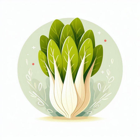 Vegetable illustration with bok choy. Vector illustration.のイラスト素材