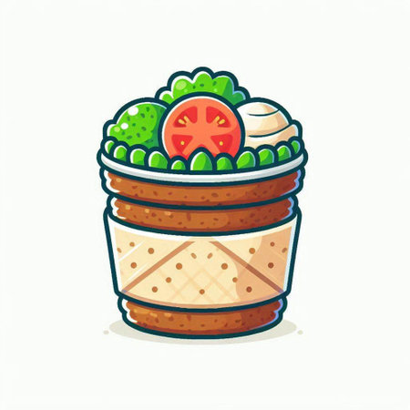 Healthy food vector illustration in cartoon style. Vector illustration of healthy food.のイラスト素材