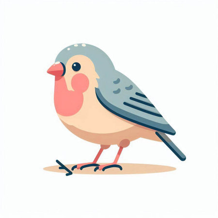 Cute bird isolated on white background. Vector illustration in cartoon style.のイラスト素材