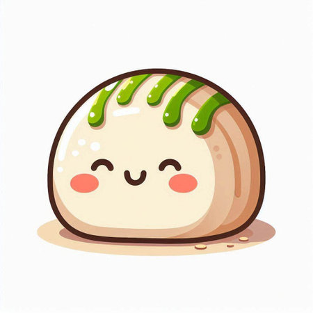 Cute kawaii sushi isolated on white background. Vector illustration.のイラスト素材