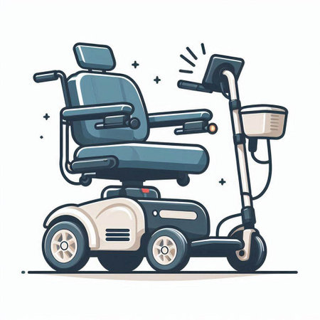 Wheelchair isolated on white background. Vector illustration in cartoon style.のイラスト素材