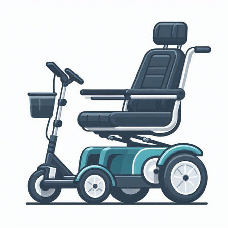 Wheelchair for disabled person. Vector illustration in flat cartoon style.のイラスト素材