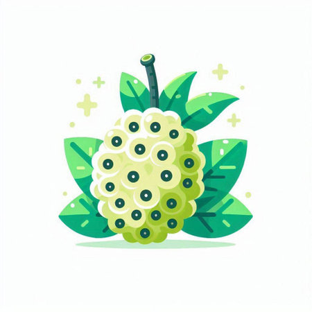 Custard apple vector illustration. Custard apple icon isolated on white background.のイラスト素材