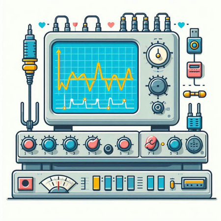 Vector illustration of electrocardiogram equipment. Heart rate monitor.のイラスト素材