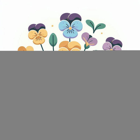 Hand drawn pansy flowers isolated on white background. Vector illustration.のイラスト素材