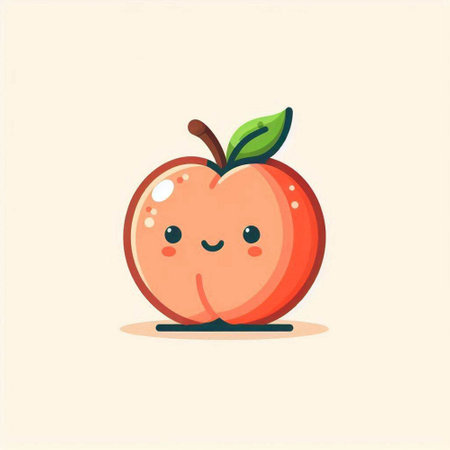 Cute apple character. Vector flat cartoon illustration. Isolated on white background.のイラスト素材