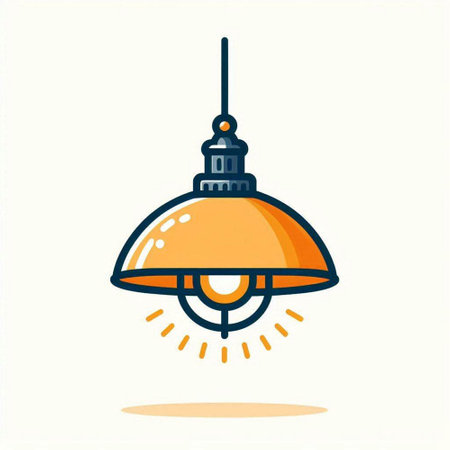 Ceiling lamp icon. Flat design style. Vector illustration.のイラスト素材