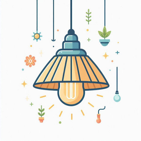 Illustration of a light bulb in a flat style. Vector illustration.のイラスト素材