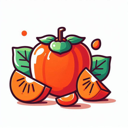 Fruit, apple, tomato, orange, kiwi. Vector illustrationのイラスト素材