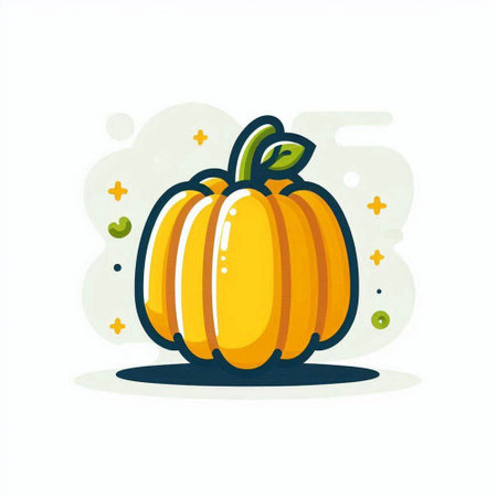Pumpkin vector illustration, flat cartoon style. Design element for Halloween.のイラスト素材