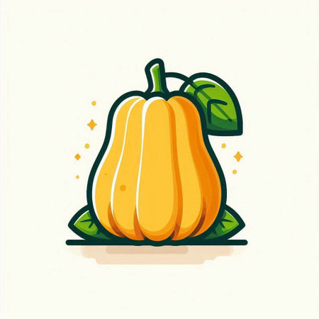 Pumpkin vector illustration in cartoon style. Vegetable icon.のイラスト素材