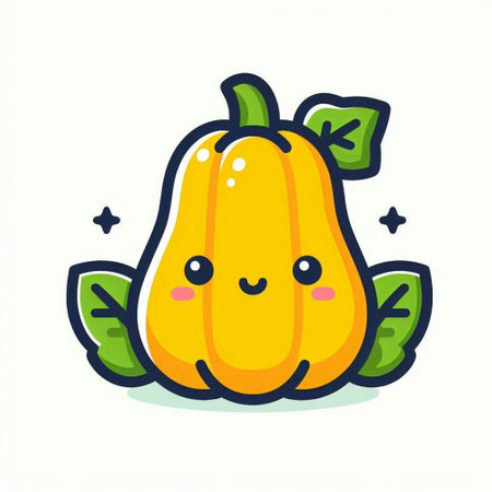 Cute pumpkin character. Cute cartoon vegetable character. Vector illustrationのイラスト素材
