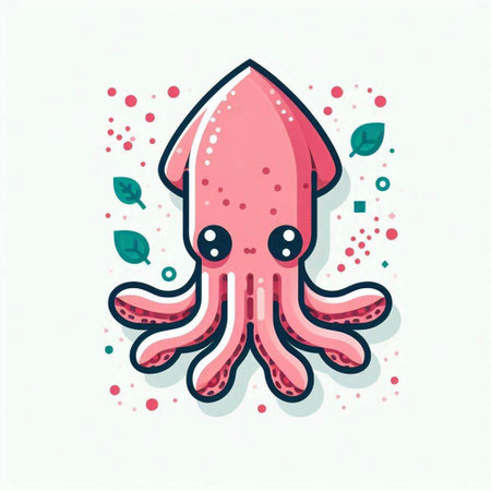 Cute octopus vector icon. Cartoon illustration of cute octopus vector icon for web designのイラスト素材