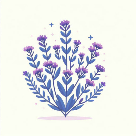 Hand drawn watercolor illustration of lavender flowers. Perfect for invitations and greeting cards.のイラスト素材