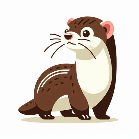Cute ferret cartoon vector illustration isolated on a white background.のイラスト素材