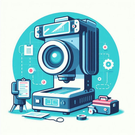 Modern digital camera in flat design style. Vector illustration for your design.のイラスト素材