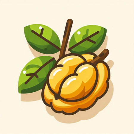 Carambola fruit icon. Vector illustration of a carambola.のイラスト素材
