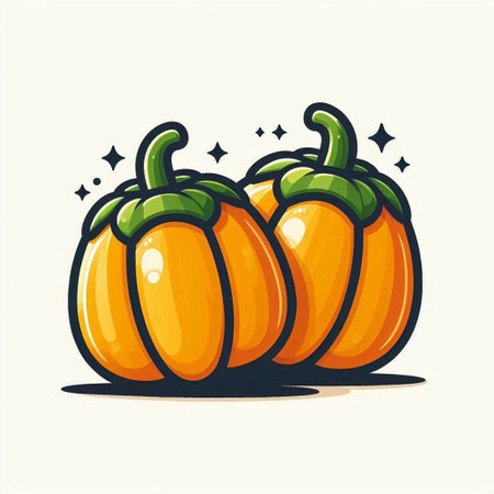 Illustration of Halloween pumpkins isolated on a white background - vectorのイラスト素材