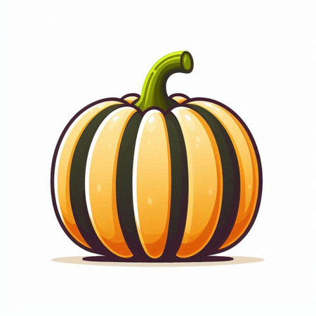 Pumpkin on a white background. Vector illustration of a pumpkin.のイラスト素材