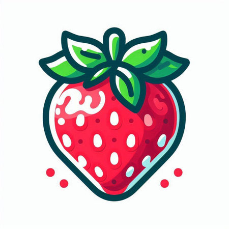 Strawberry vector illustration. Isolated on a white background.のイラスト素材