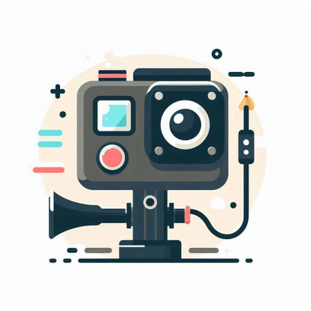 Video camera icon. Flat illustration of video camera icon for web designのイラスト素材