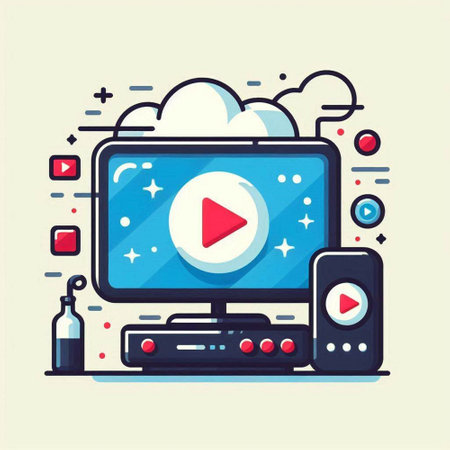 Modern flat design concept of streaming video, multimedia and entertainment. Vector illustrationのイラスト素材