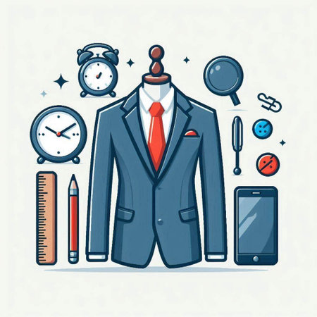 Businessman in suit and tie. Vector illustration in line art style.のイラスト素材